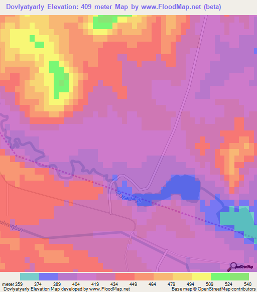 Dovlyatyarly,Azerbaijan Elevation Map
