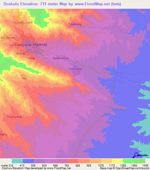 Doshulu,Azerbaijan Elevation Map