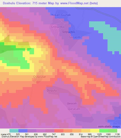 Doshulu,Azerbaijan Elevation Map