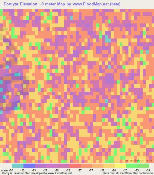 Dortlyar,Azerbaijan Elevation Map