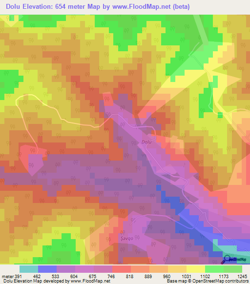 Dolu,Azerbaijan Elevation Map