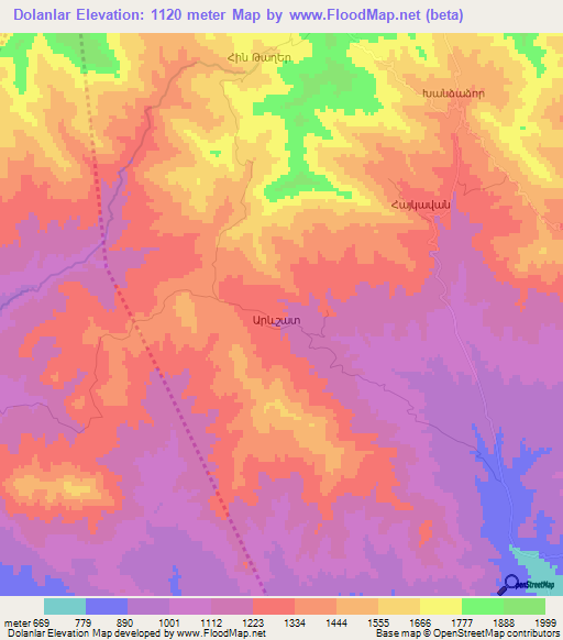 Dolanlar,Azerbaijan Elevation Map