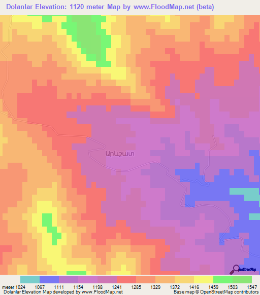 Dolanlar,Azerbaijan Elevation Map