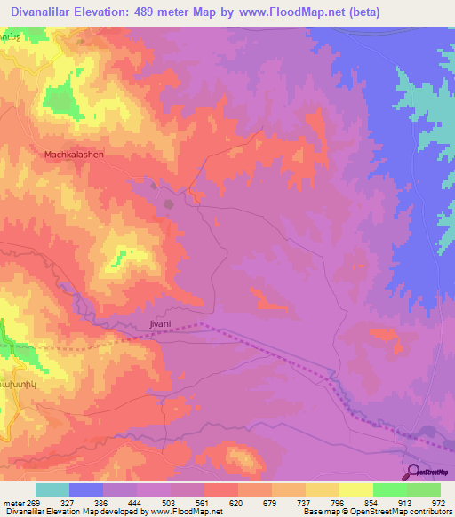 Divanalilar,Azerbaijan Elevation Map