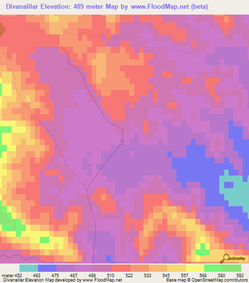 Divanalilar,Azerbaijan Elevation Map