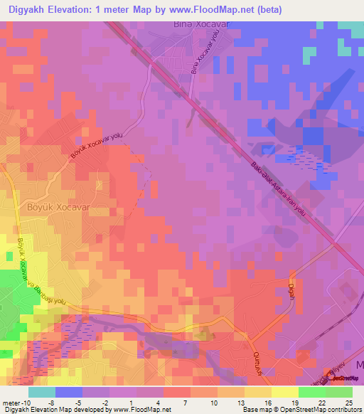 Digyakh,Azerbaijan Elevation Map