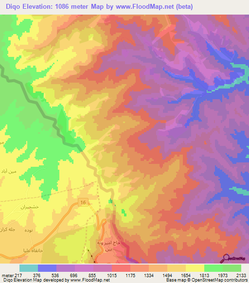 Diqo,Azerbaijan Elevation Map