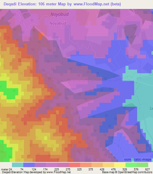 Deqadi,Azerbaijan Elevation Map