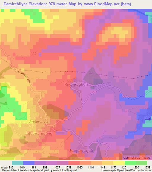 Demirchilyar,Azerbaijan Elevation Map
