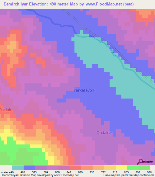 Demirchilyar,Azerbaijan Elevation Map