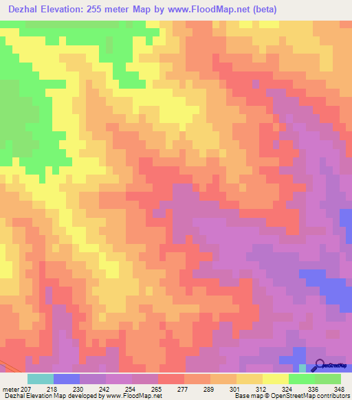Dezhal,Azerbaijan Elevation Map
