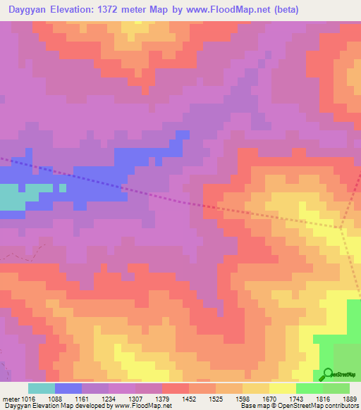 Daygyan,Azerbaijan Elevation Map