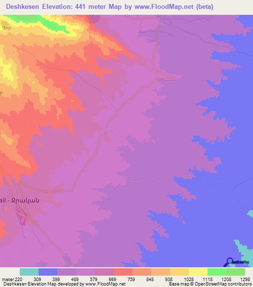 Deshkesen,Azerbaijan Elevation Map
