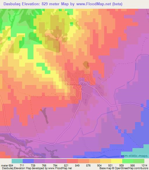 Dasbulaq,Azerbaijan Elevation Map