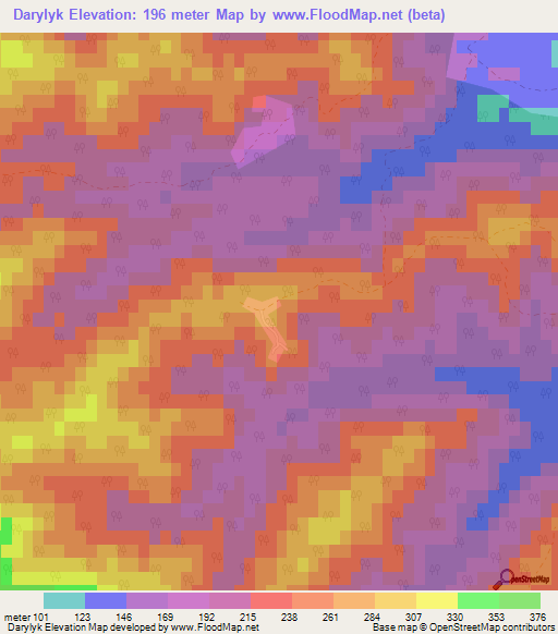 Darylyk,Azerbaijan Elevation Map