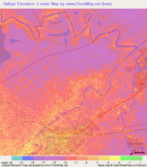 Dallyar,Azerbaijan Elevation Map