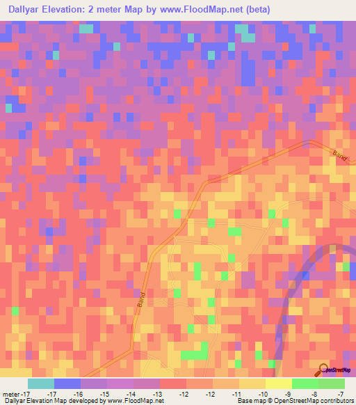 Dallyar,Azerbaijan Elevation Map