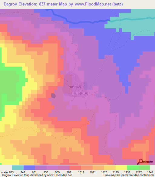 Dagrov,Azerbaijan Elevation Map