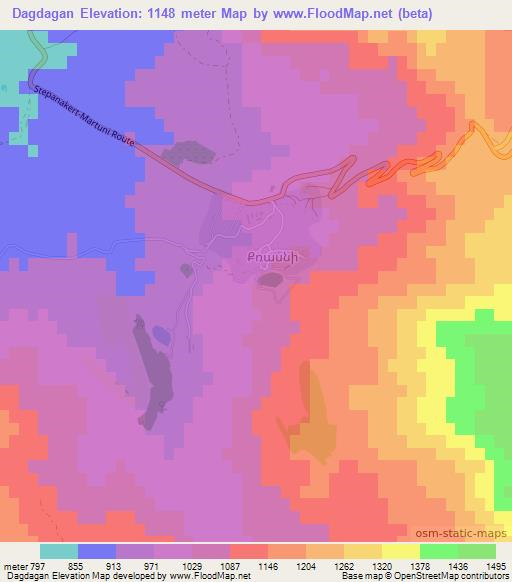 Dagdagan,Azerbaijan Elevation Map