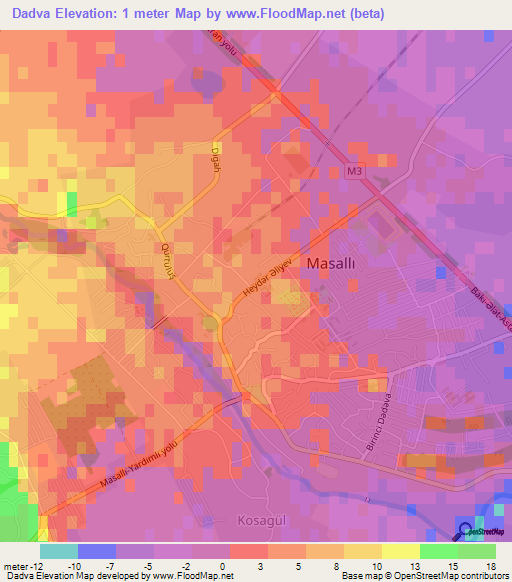 Dadva,Azerbaijan Elevation Map