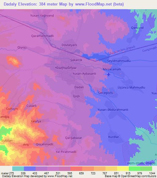 Dadaly,Azerbaijan Elevation Map