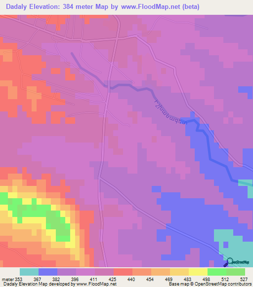 Dadaly,Azerbaijan Elevation Map