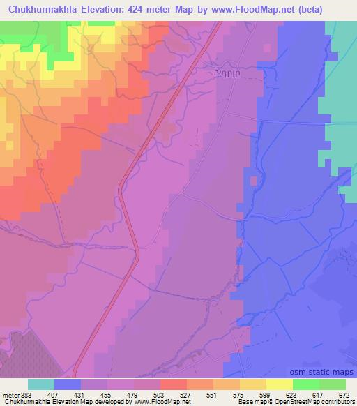 Chukhurmakhla,Azerbaijan Elevation Map