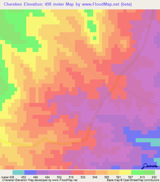 Chereken,Azerbaijan Elevation Map