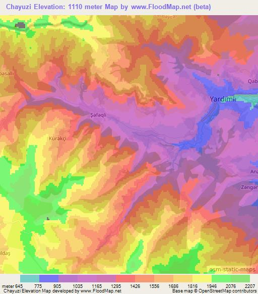 Chayuzi,Azerbaijan Elevation Map