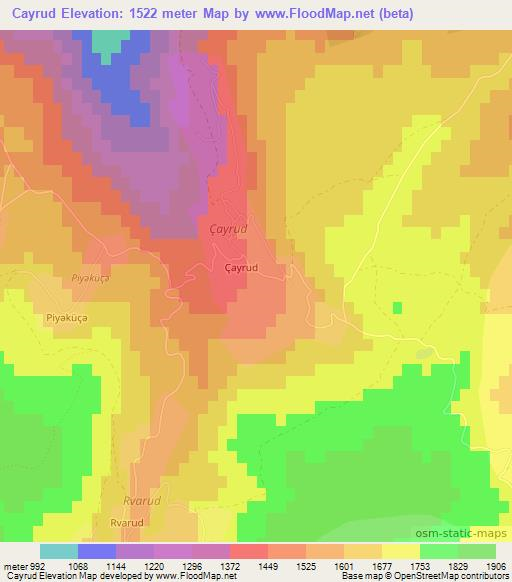 Cayrud,Azerbaijan Elevation Map