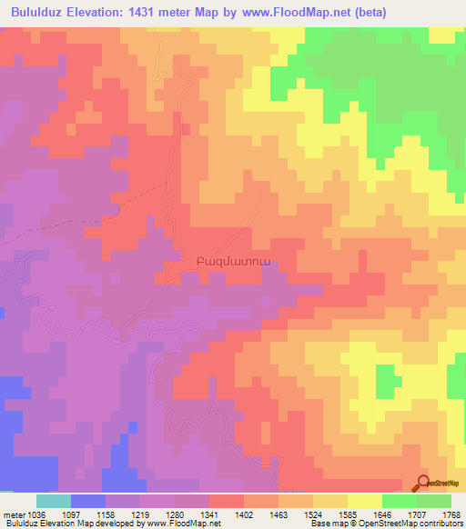 Bululduz,Azerbaijan Elevation Map