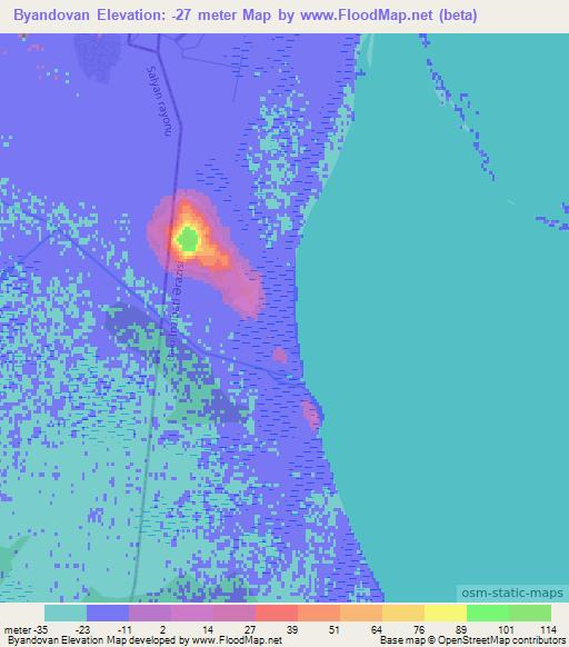 Byandovan,Azerbaijan Elevation Map