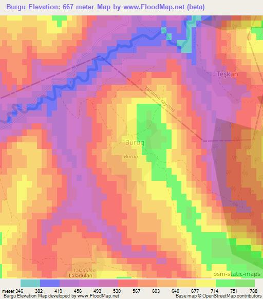 Burgu,Azerbaijan Elevation Map