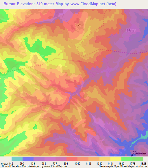 Bursut,Azerbaijan Elevation Map
