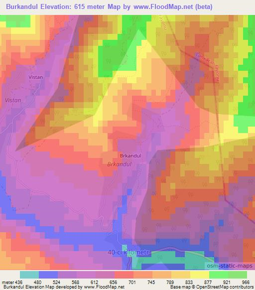 Burkandul,Azerbaijan Elevation Map