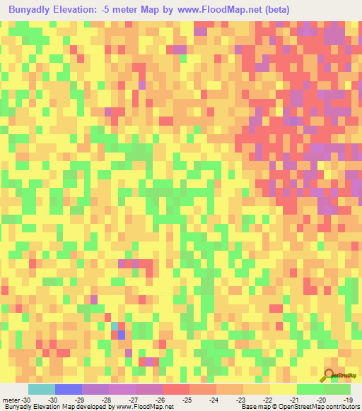 Bunyadly,Azerbaijan Elevation Map
