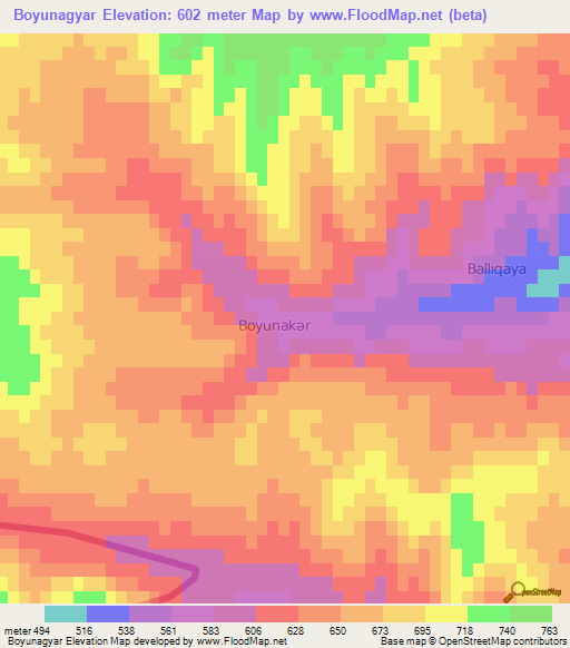 Boyunagyar,Azerbaijan Elevation Map