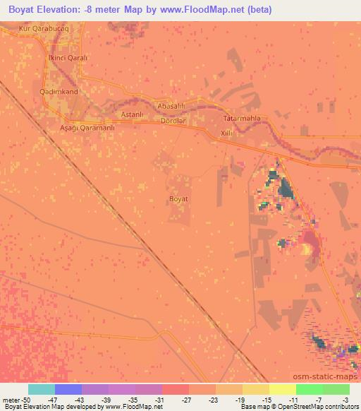 Boyat,Azerbaijan Elevation Map