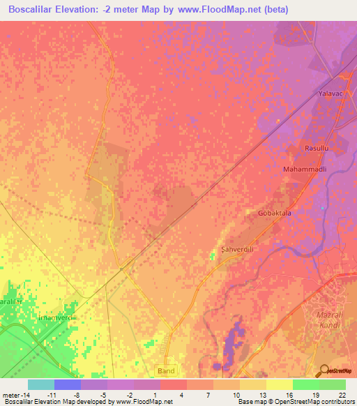 Boscalilar,Azerbaijan Elevation Map