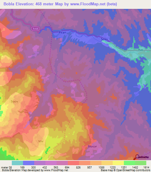 Bobla,Azerbaijan Elevation Map