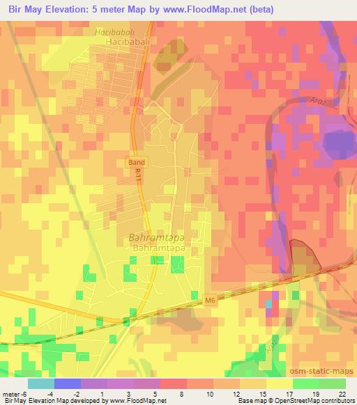 Bir May,Azerbaijan Elevation Map