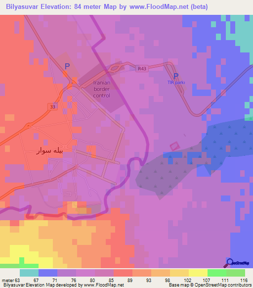 Bilyasuvar,Azerbaijan Elevation Map