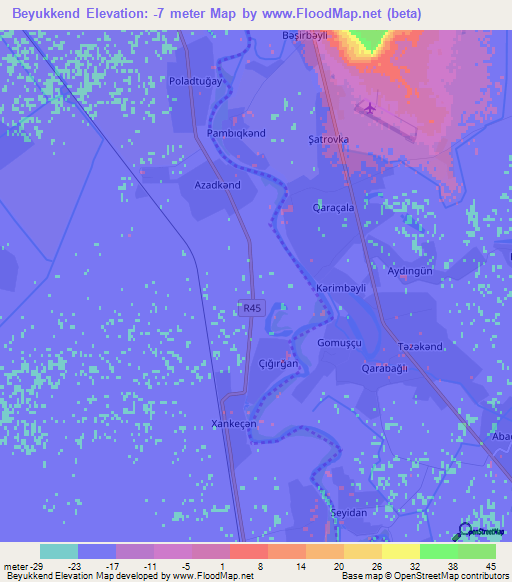 Beyukkend,Azerbaijan Elevation Map