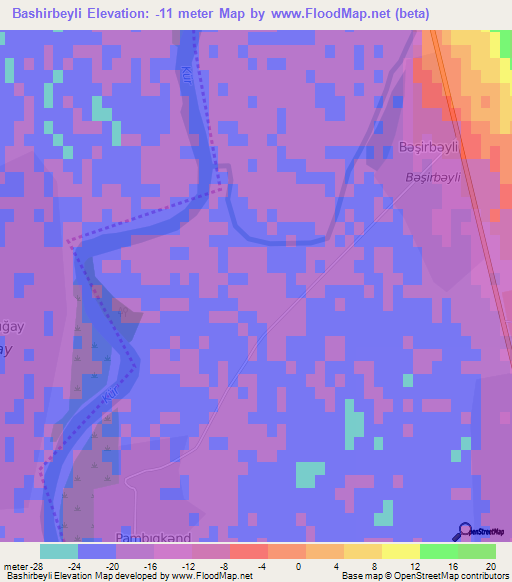 Bashirbeyli,Azerbaijan Elevation Map