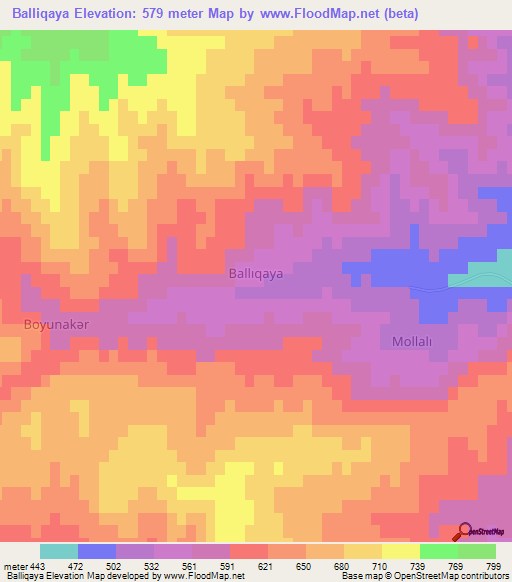 Balliqaya,Azerbaijan Elevation Map