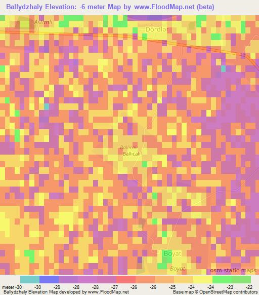 Ballydzhaly,Azerbaijan Elevation Map