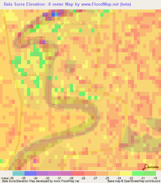 Bala Surra,Azerbaijan Elevation Map