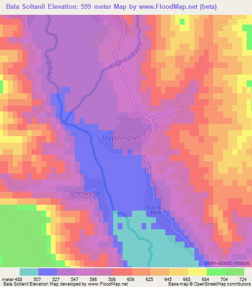 Bala Soltanli,Azerbaijan Elevation Map