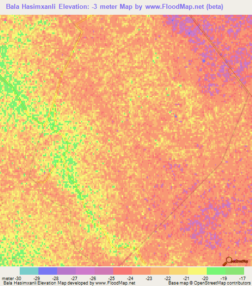 Bala Hasimxanli,Azerbaijan Elevation Map