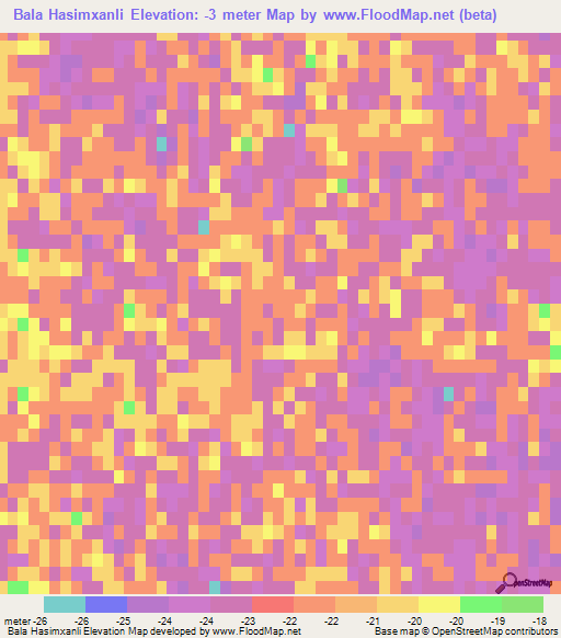 Bala Hasimxanli,Azerbaijan Elevation Map
